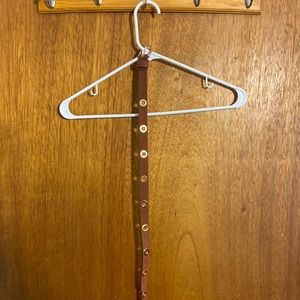 Thin Brown Suede Belt w/ Rose Gold Rings- Aeropostale Size M